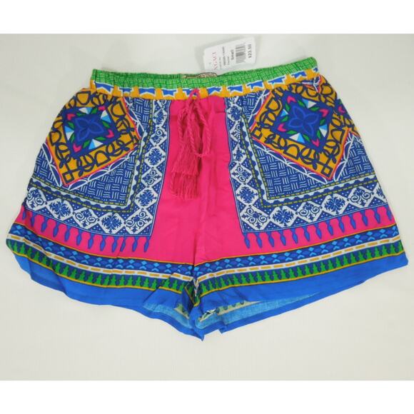 FLYING TOMATOE A'GACI Color Printed S SMALL Rayon Shorts - Picture 1 of 6